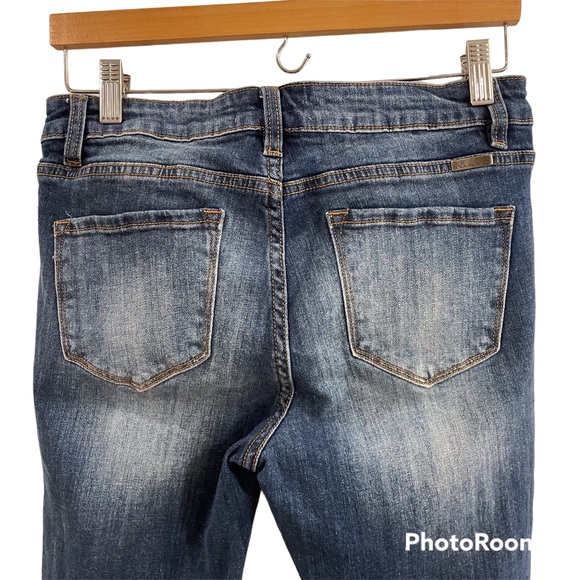 KanCan Mid Rise Distressed Skinny Jeans Medium Dark Wash - 13/30 - Picture 6 of 9